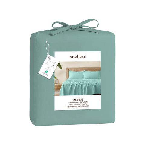 Lightweight Microfiber Bed Sheet Set – 6-Piece Ultra-Soft, Wrinkle-Free Bedding – Deep Pocket Sheets with Pillowcases – Full, Queen, King, California King