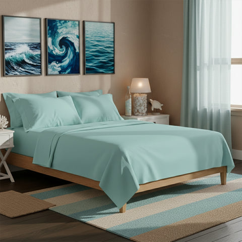 Lightweight Microfiber Bed Sheet Set – 6-Piece Ultra-Soft, Wrinkle-Free Bedding – Deep Pocket Sheets with Pillowcases – Full, Queen, King, California King