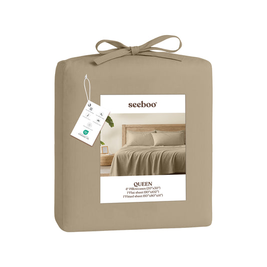 Lightweight Microfiber Bed Sheet Set – 6-Piece Ultra-Soft, Wrinkle-Free Bedding – Deep Pocket Sheets with Pillowcases – Full, Queen, King, California King