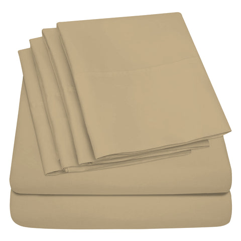 Lightweight Microfiber Bed Sheet Set – 6-Piece Ultra-Soft, Wrinkle-Free Bedding – Deep Pocket Sheets with Pillowcases – Full, Queen, King, California King