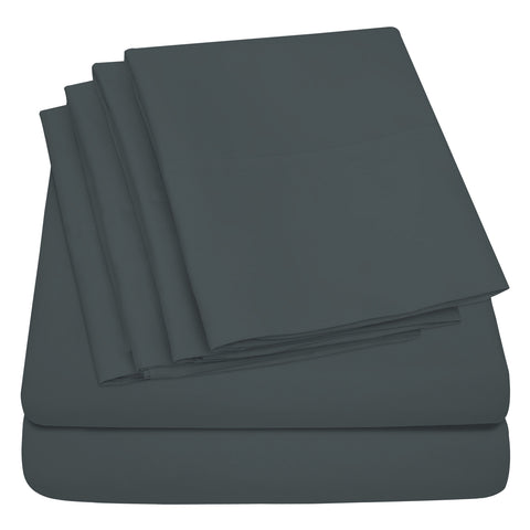 Lightweight Microfiber Bed Sheet Set – 6-Piece Ultra-Soft, Wrinkle-Free Bedding – Deep Pocket Sheets with Pillowcases – Full, Queen, King, California King