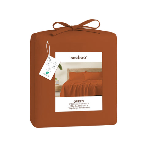 Lightweight Microfiber Bed Sheet Set – 6-Piece Ultra-Soft, Wrinkle-Free Bedding – Deep Pocket Sheets with Pillowcases – Full, Queen, King, California King