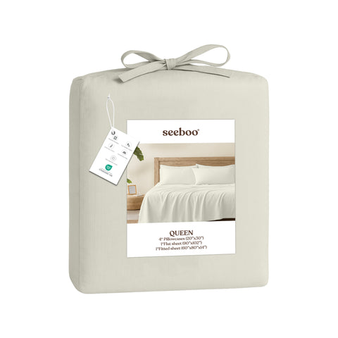 Lightweight Microfiber Bed Sheet Set – 6-Piece Ultra-Soft, Wrinkle-Free Bedding – Deep Pocket Sheets with Pillowcases – Full, Queen, King, California King