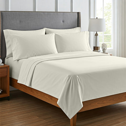 Lightweight Microfiber Bed Sheet Set – 6-Piece Ultra-Soft, Wrinkle-Free Bedding – Deep Pocket Sheets with Pillowcases – Full, Queen, King, California King