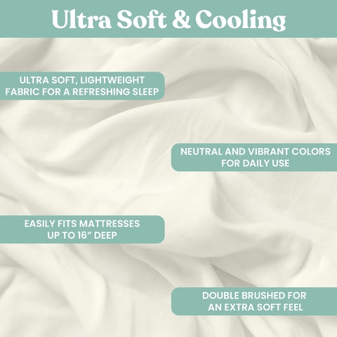 Lightweight Microfiber Bed Sheet Set – 6-Piece Ultra-Soft, Wrinkle-Free Bedding – Deep Pocket Sheets with Pillowcases – Full, Queen, King, California King