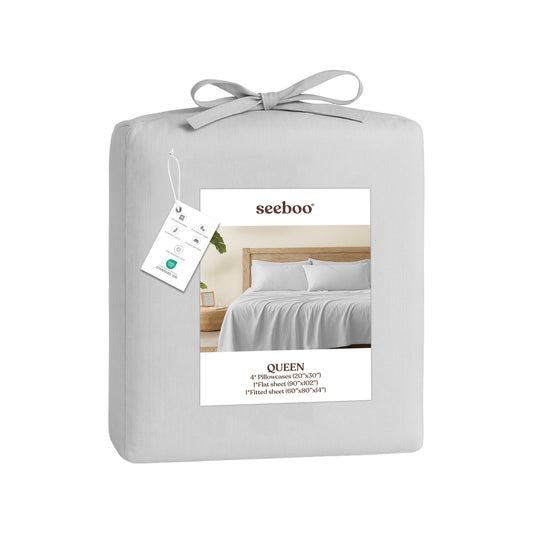 Lightweight Microfiber Bed Sheet Set – 6-Piece Ultra-Soft, Wrinkle-Free Bedding – Deep Pocket Sheets with Pillowcases – Full, Queen, King, California King