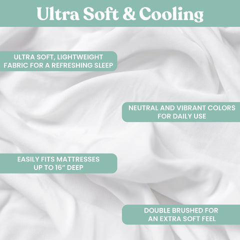 Lightweight Microfiber Bed Sheet Set – 6-Piece Ultra-Soft, Wrinkle-Free Bedding – Deep Pocket Sheets with Pillowcases – Full, Queen, King, California King