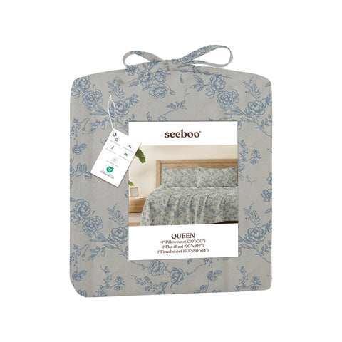 Lightweight Microfiber Bed Sheet Set – 6-Piece Ultra-Soft, Wrinkle-Free Bedding – Deep Pocket Sheets with Pillowcases – Full, Queen, King, California King