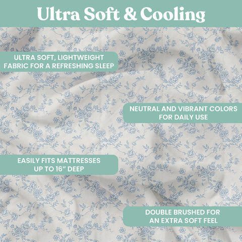 Lightweight Microfiber Bed Sheet Set – 6-Piece Ultra-Soft, Wrinkle-Free Bedding – Deep Pocket Sheets with Pillowcases – Full, Queen, King, California King