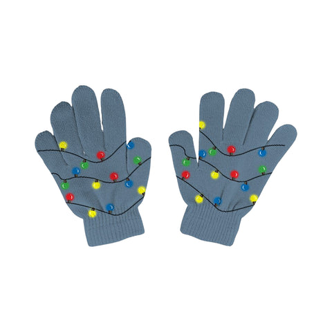 2-Pack: Holiday Light Up Knit Winter Gloves for Adults with 6 Bright LED