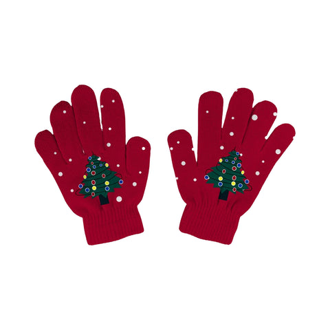 2-Pack: Holiday Light Up Knit Winter Gloves for Adults with 6 Bright LED
