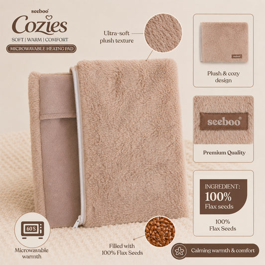 Microwavable Wrap with 100% Flax Seeds Reusable Warm Comfort Heat Wrap for Adults and Seniors