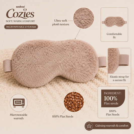 Microwavable Eye Mask with Flax Seeds Warm Relaxation Sleep Mask for Adults and Seniors