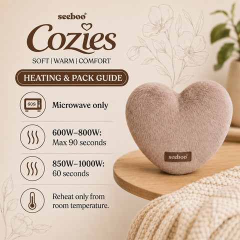 Microwavable Heart-Shaped Flax Seed Heat Pad Reusable Warm Comfort Pack for Cozy Everyday Relaxation