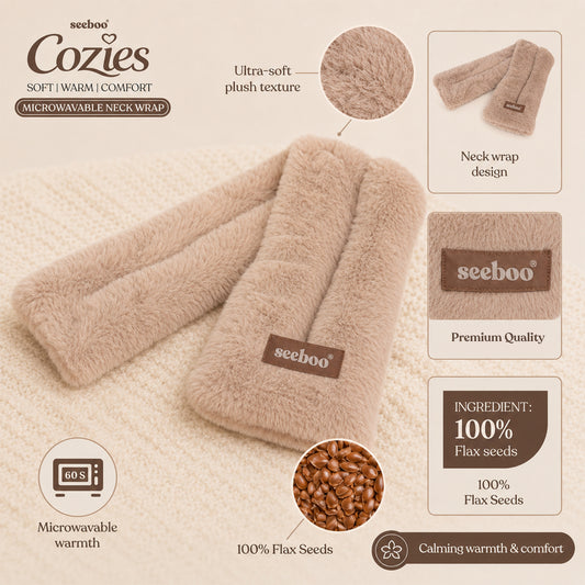 Microwavable Flax Seed Neck Wrap Reusable Neck & Shoulder Heating Wrap for Cozy Everyday Comfort