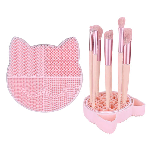 2 in 1 Makeup Brush Cleaner with Detachable Drying Stand and Holder