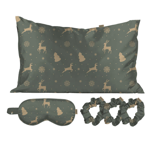 Silky Satin Cozy Comfortable Blush Sleep Set for Peaceful Sleep and Healthy Skin (5-Piece)
