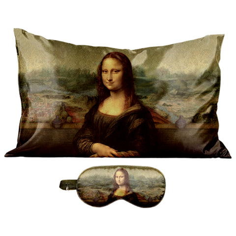 Art Inspired Silky Satin Sleep Set Satin Pillowcase & Matching Sleep Mask for Comfortable Nighttime Care