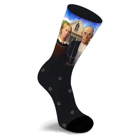 Crew Length Art Inspired Cotton Blend Socks for Men & Women