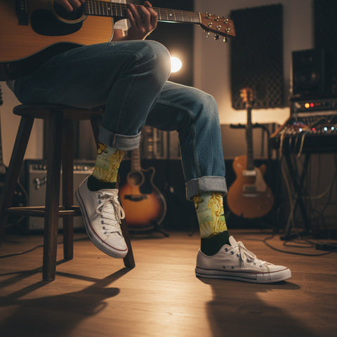 Crew Length Art Inspired Cotton Blend Socks for Men & Women