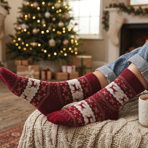 Warm & Soft Holiday Socks – Cozy Winter Crew Socks for Men & Women | Comfortable, Lightweight & Festive Everyday Socks (One Size Fits Most)