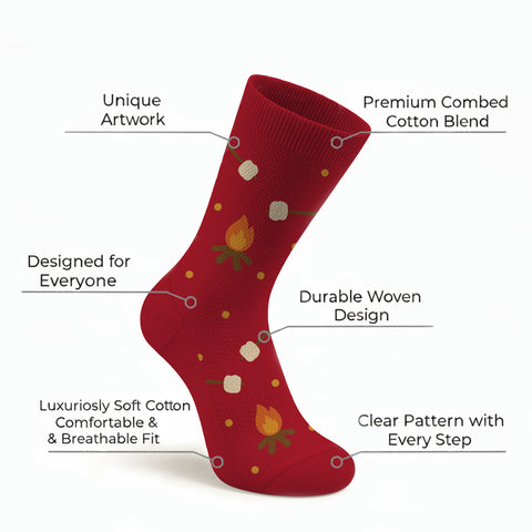 3-Pack: Unisex Cotton Forest & Adventure Socks – Breathable Everyday Dress Socks with Nature & Outdoor Inspired Designs (Comfort Fit, Size 9–11)