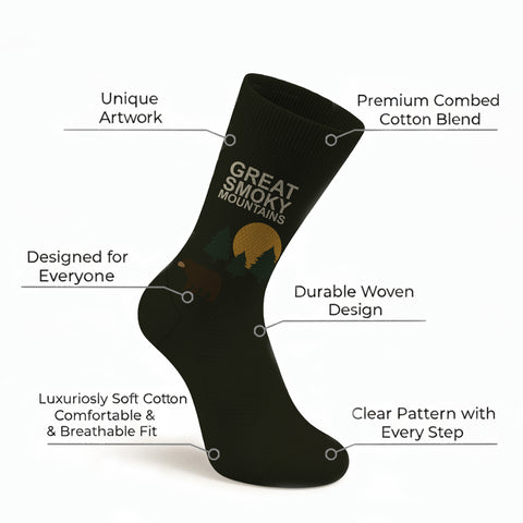 3-Pack: Unisex Cotton Forest & Adventure Socks – Breathable Everyday Dress Socks with Nature & Outdoor Inspired Designs (Comfort Fit, Size 9–11)