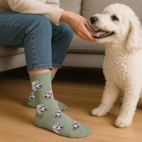 Dog Breed Crew Socks for Women and Men – Comfortable Cotton Blend, One Size Fits Most – Casual Everyday Socks, Gift for Pet Lovers
