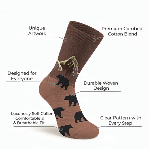3-Pack: Unisex Cotton Farm & Country Life Socks – Breathable Everyday Dress Socks with Rural & Wilderness Designs (Comfort Fit, Size 9–11)