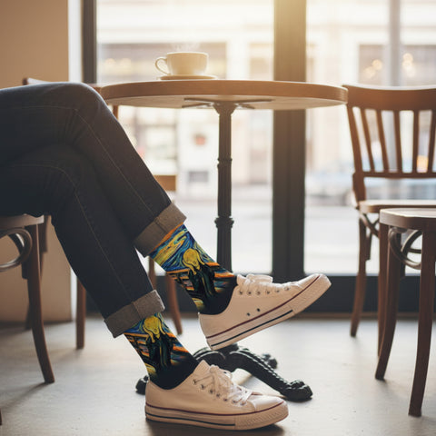 Crew Length Art Inspired Cotton Blend Socks for Men & Women