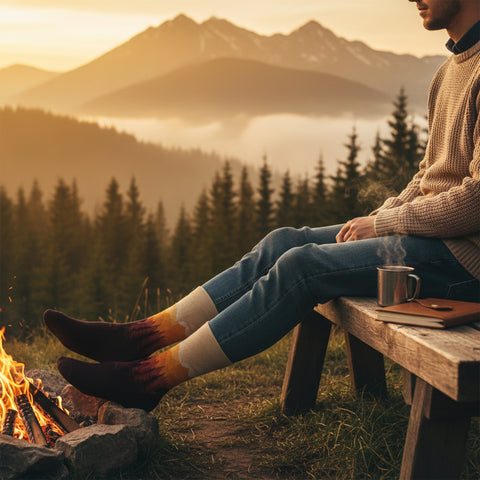 3-Pack: Unisex Cotton Forest & Adventure Socks – Breathable Everyday Dress Socks with Nature & Outdoor Inspired Designs (Comfort Fit, Size 9–11)