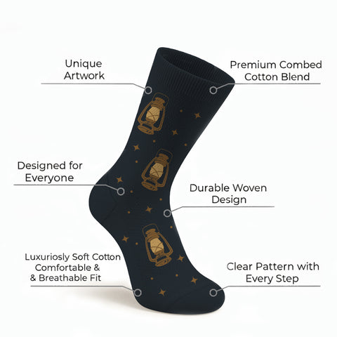 3-Pack: Unisex Cotton Forest & Adventure Socks – Breathable Everyday Dress Socks with Nature & Outdoor Inspired Designs (Comfort Fit, Size 9–11)