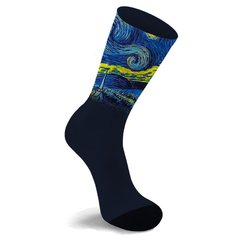 Crew Length Art Inspired Cotton Blend Socks for Men & Women