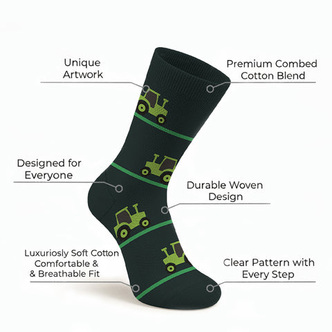 3-Pack: Unisex Cotton Forest & Adventure Socks – Breathable Everyday Dress Socks with Nature & Outdoor Inspired Designs (Comfort Fit, Size 9–11)