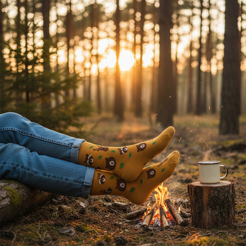 3-Pack: Unisex Cotton Forest & Adventure Socks – Breathable Everyday Dress Socks with Nature & Outdoor Inspired Designs (Comfort Fit, Size 9–11)