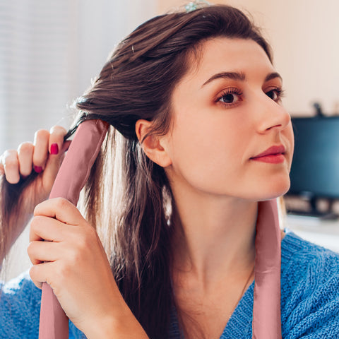 8-Piece Silky Satin Heatless Hair Curling Rod and Styling Set with Hair Clip and Scrunchies