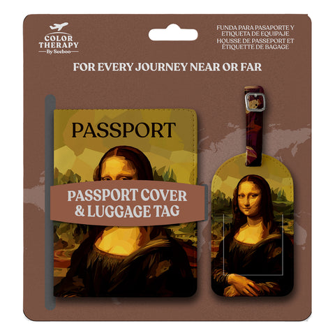 Passport Holder & Luggage Tag Set – Faux Leather Travel Document Cover with Matching Suitcase Tag for Easy Identification