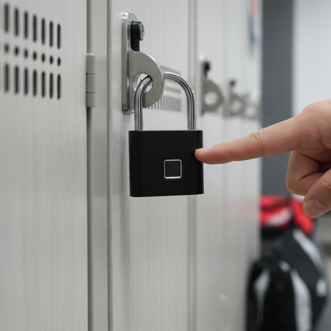 Ultra Light One Touch AI Fingerprint Lock Padlock with USB Charging for Gym, Sports, School Locker, Fence, Suitcase, Bikes.