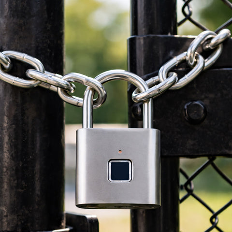 Ultra Light One Touch AI Fingerprint Lock Padlock with USB Charging for Gym, Sports, School Locker, Fence, Suitcase, Bikes.