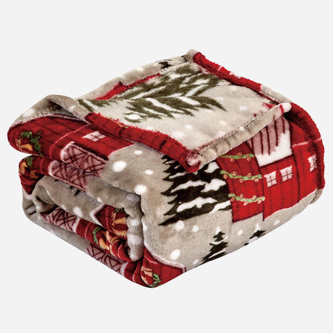 Holiday and Christmas Micro Plush Throw Blanket – Soft 50" x 60" Cozy Blanket for Couch, Bed, or Living Room – Lightweight, Warm, All-Season Comfort, Machine Washable