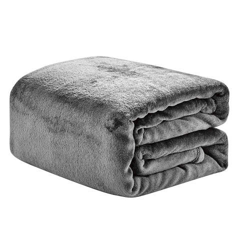 Fleece Throw Blanket – 50 x 60 Inches | Luxury Microfiber, Anti-Static Soft & Fuzzy All-Season Throw for Couch, Sofa & Bed (Ash Grey)