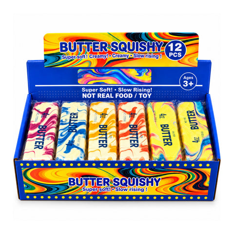 Rainbow Butter Squishy Toy Set, Colorful Slow-Rise Sensory Fidgets | Soft Butter Stick Squeeze Toys & Gift Set