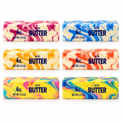 Rainbow Butter Squishy Toy Set, Colorful Slow-Rise Sensory Fidgets | Soft Butter Stick Squeeze Toys & Gift Set