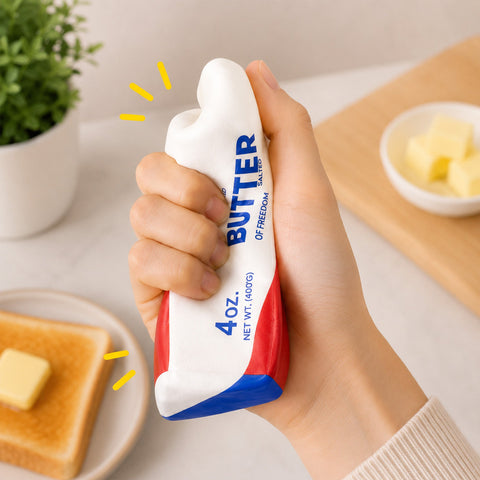 Jumbo Patriotic Butter Slow-Rise Squishy Toy, Red, White &amp; Blue Sensory Fidget | Soft PU Foam Squeeze Toy &amp; Novelty Gift