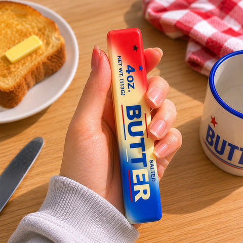 Patriotic Butter Stick Slow-Rise Squishy Toy, Soft PU Foam Sensory Fidget | Themed Squeeze Toy & Novelty Gift