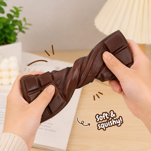 Chocolate Bar Slow-Rise Squishy Toy, Soft Food-Inspired Sensory Fidget | Novelty Desk Accessory & Gift