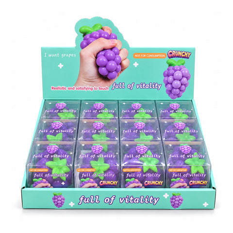 Crunchy Grape Squishy Fidget Toy, Quick-Rebound Fruit-Inspired Squeeze Toy | Sensory Desk Accessory &amp; Gift