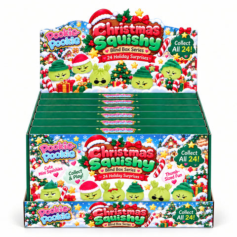 24-Day Christmas Mini Squishies Advent Calendar, Mini Sensory Toy Surprises | Green Holiday Countdown Box &amp; Gift Set