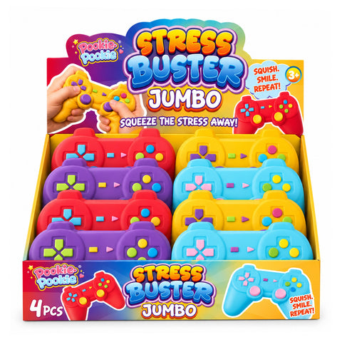 Jumbo Game Controller Squishy Fidget Toy, Gaming-Inspired Sensory Squeeze Toy | Colorful Desk Accessory &amp; Gamer Gift