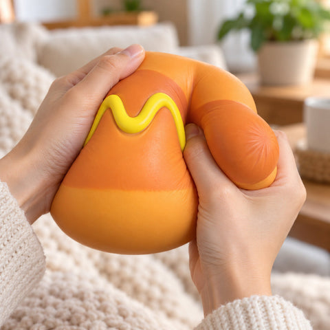 Jumbo Hot Dog Slow-Rebound Squishy Toy, Soft TPR Sensory Fidget | Food-Inspired Squeeze Toy &amp; Novelty Gift